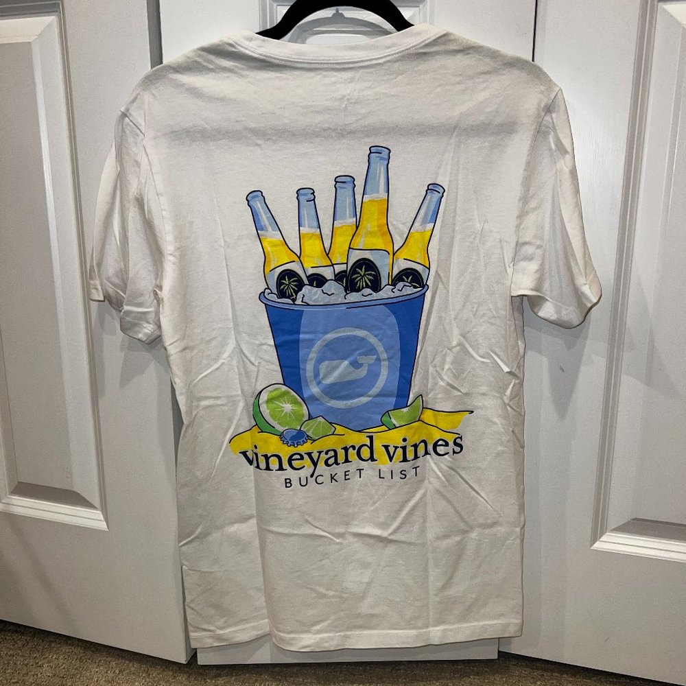 Vineyard Vines Men's XS White Bucket List Short Sleeve